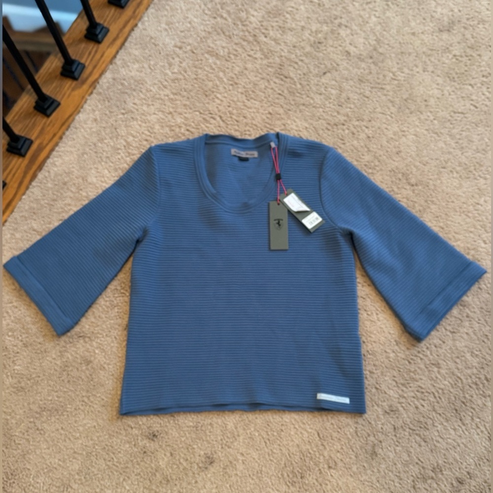 Scuderia Ferrari Ribbed 3/4 Sleeve Pullover Top